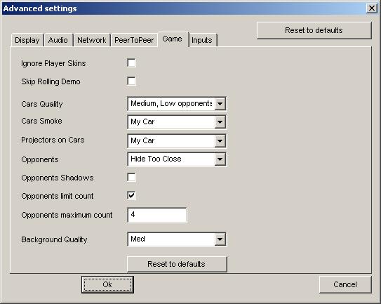 TrackMania Nations Launcher Configuration: Game Tab